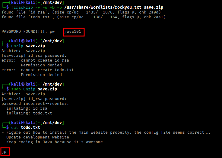 fcrackzip Results